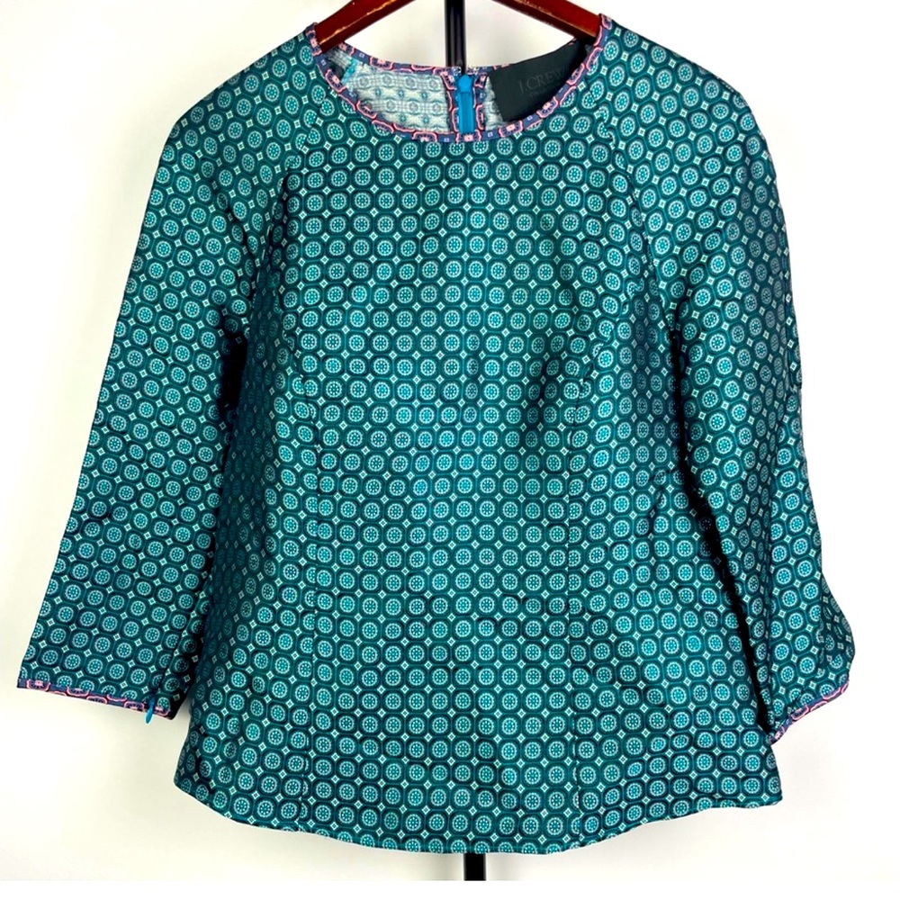 J. Crew Collection Jade Foulard Silk Blouse